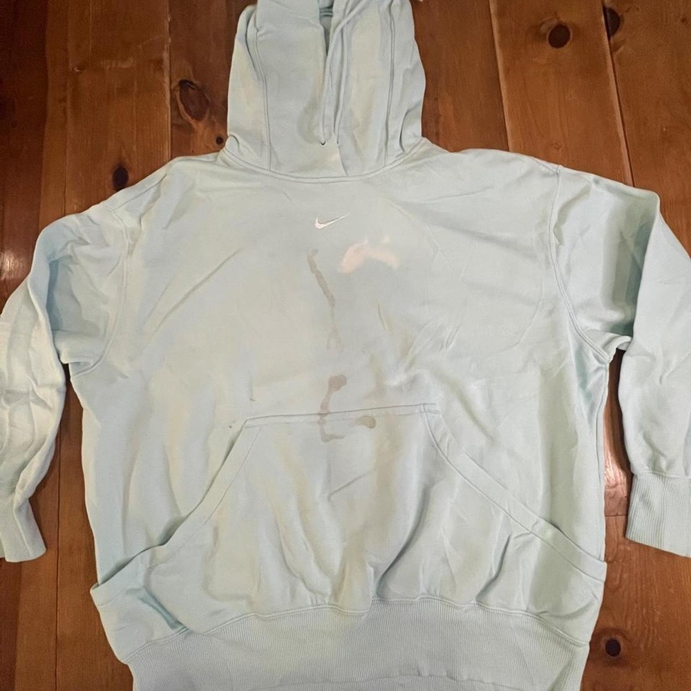 Nike Mens Light Blue Swoosh Athletic Pullover Hoodie Size L